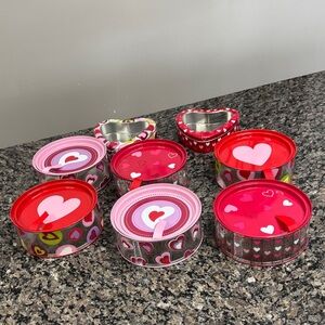 Heart-Themed metal Tin Containers Set NEW 8